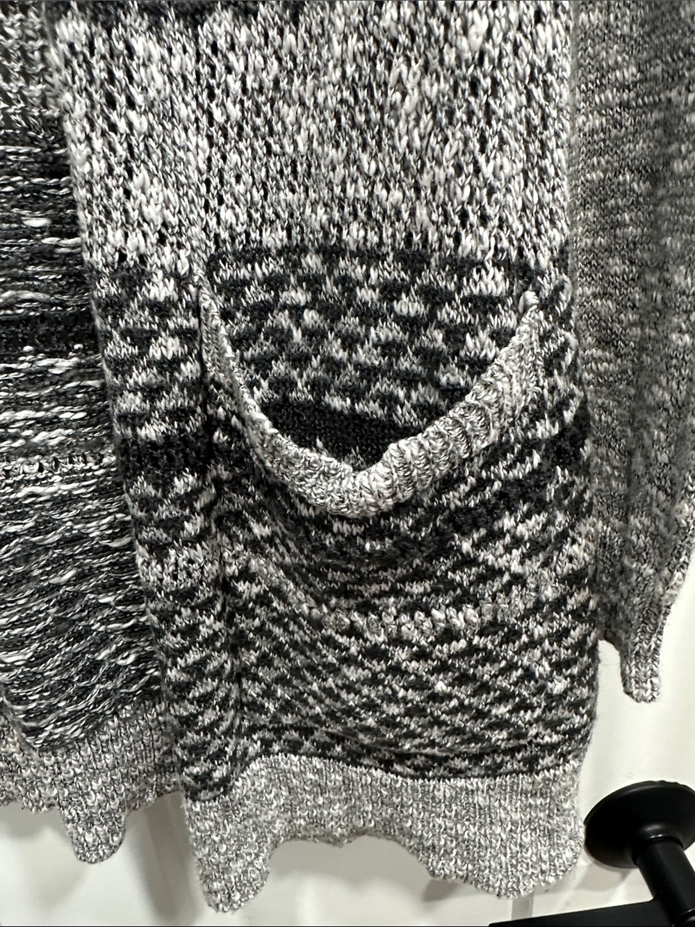Women's Hooded Knit Sweater - Gray - Size Large - Picture 6 of 11